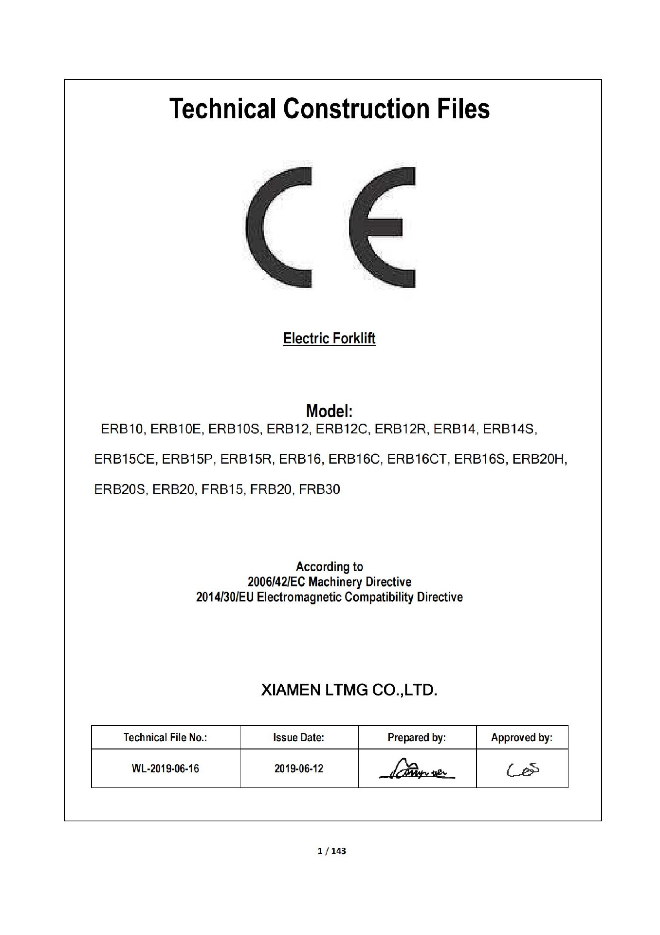 CE Certification of reach truck