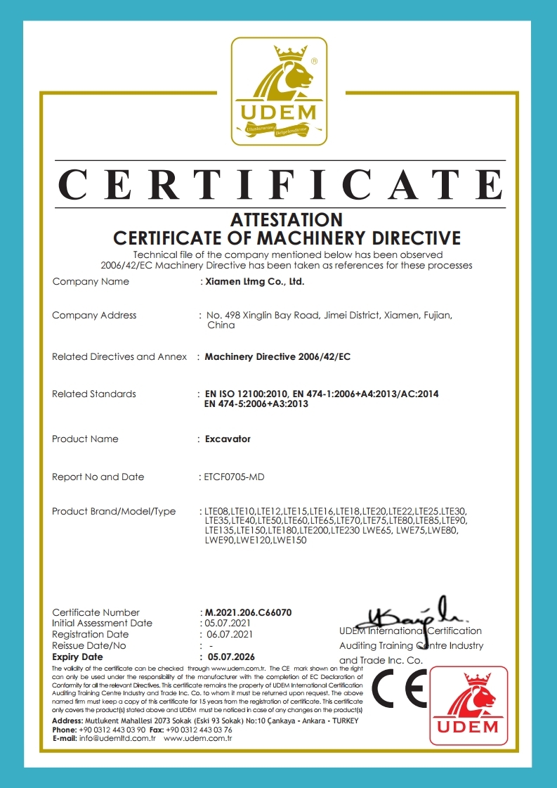 CE Certificate of micro/small/medium/large crawler excavator/wheel excavator